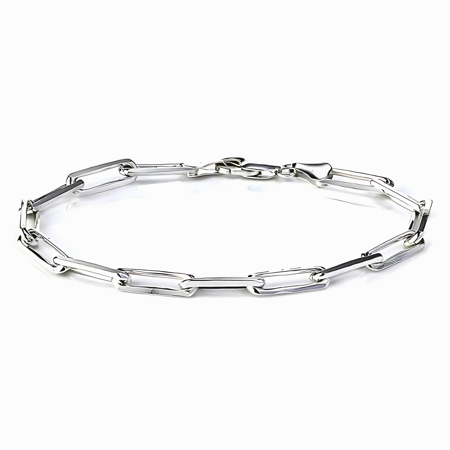 Sterling Silver Faceted 5mm Paper Bracelet