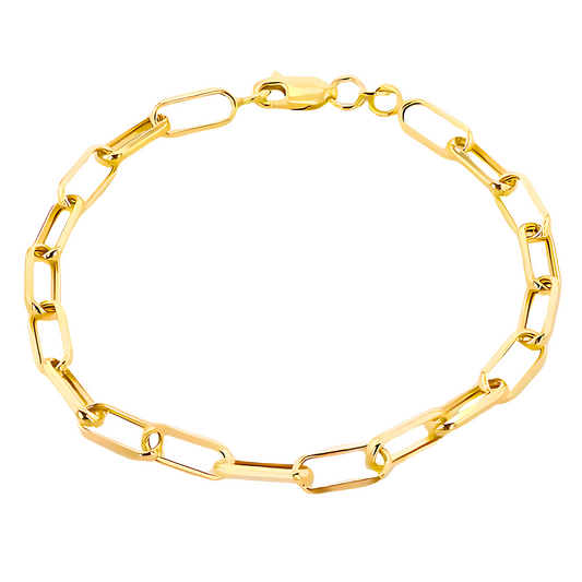 Yellow Gold Hollow Faceted Paper Bracelet