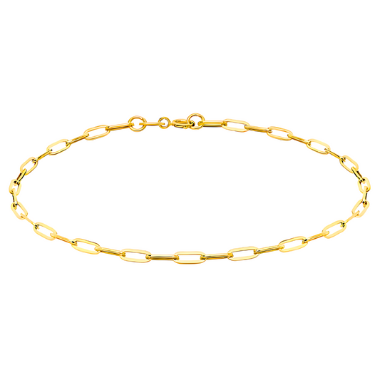 9ct Yellow Gold Paperclip Chain Bracelet