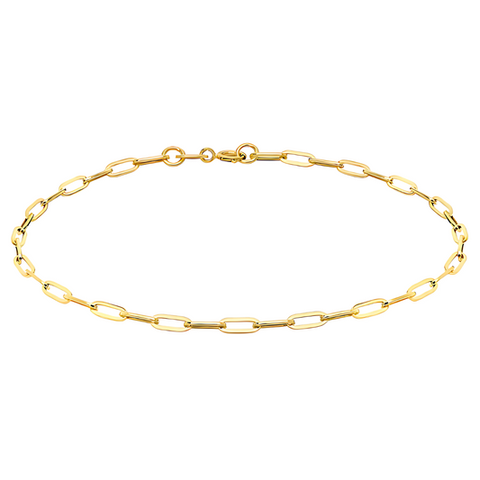 9ct Yellow Gold Paperclip Chain Bracelet