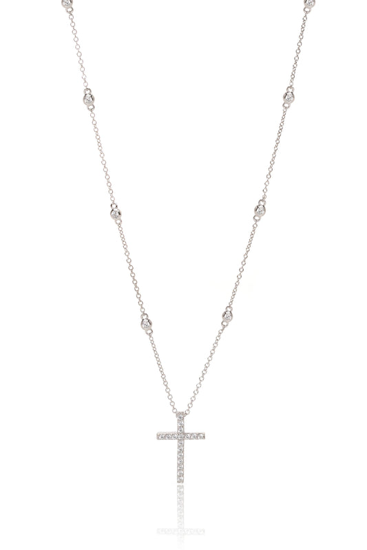 Cubic Zirconia Cross Pendant Necklace