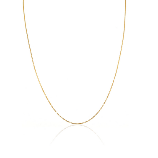 9 Carat Gold Diamond Cut Curb Chain, 41cm-46cm