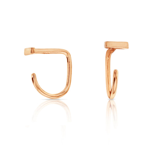 9ct Wrap Around Earrings with Fixed Bar - Hip & Chic Statement