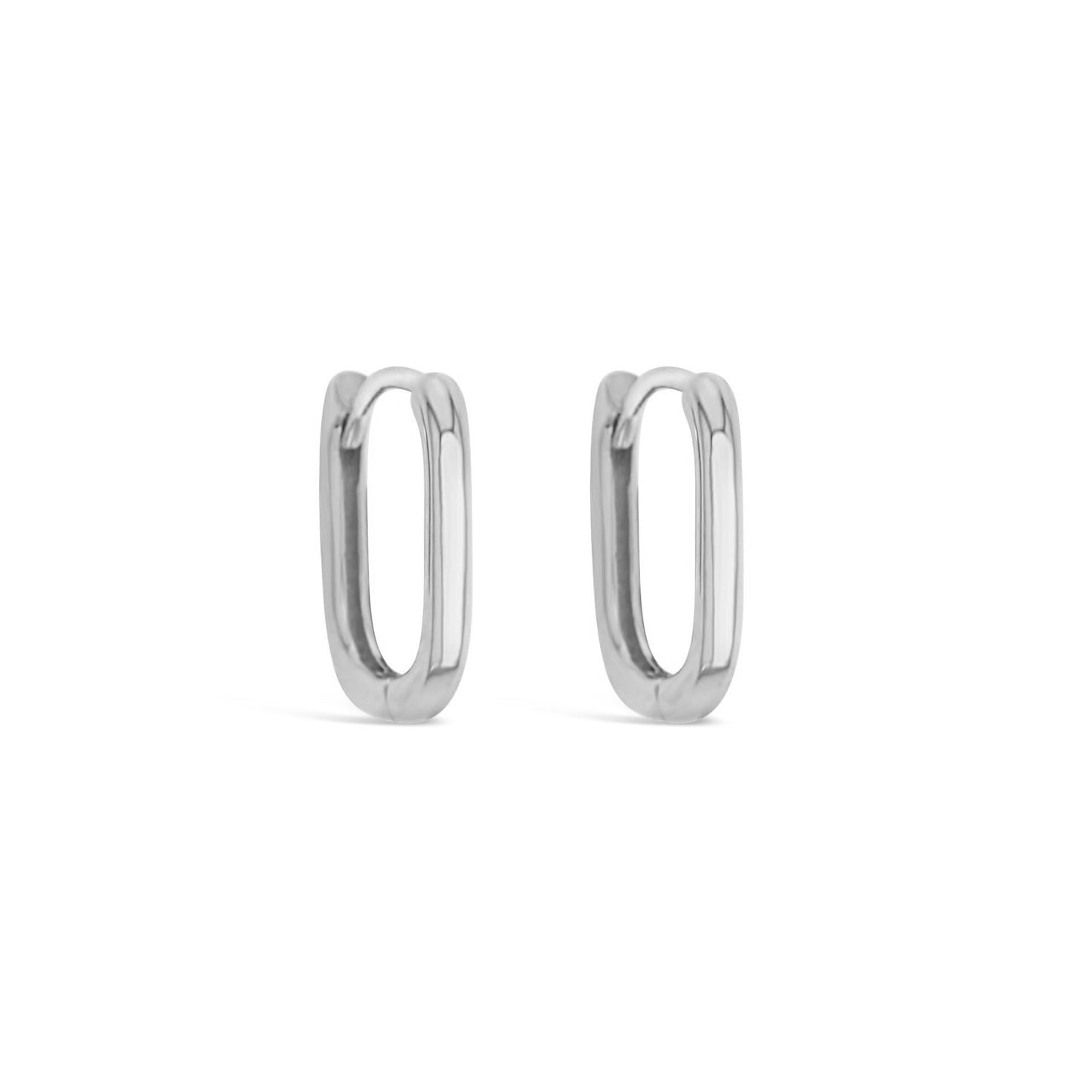 9 Carat Gold Paperclip Square Huggie Earrings: 8mm