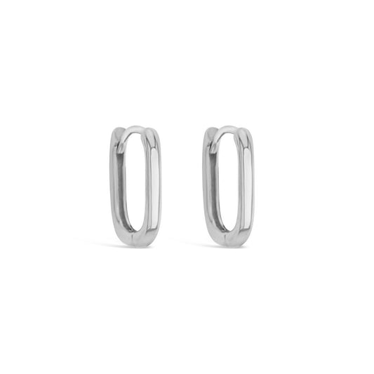 9 Carat Gold Paperclip Square Huggie Earrings: 8mm