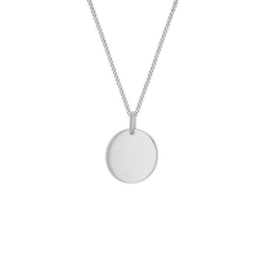 925 Sterling Silver 15mm Polished Disc Pendant - Personalized Elegance