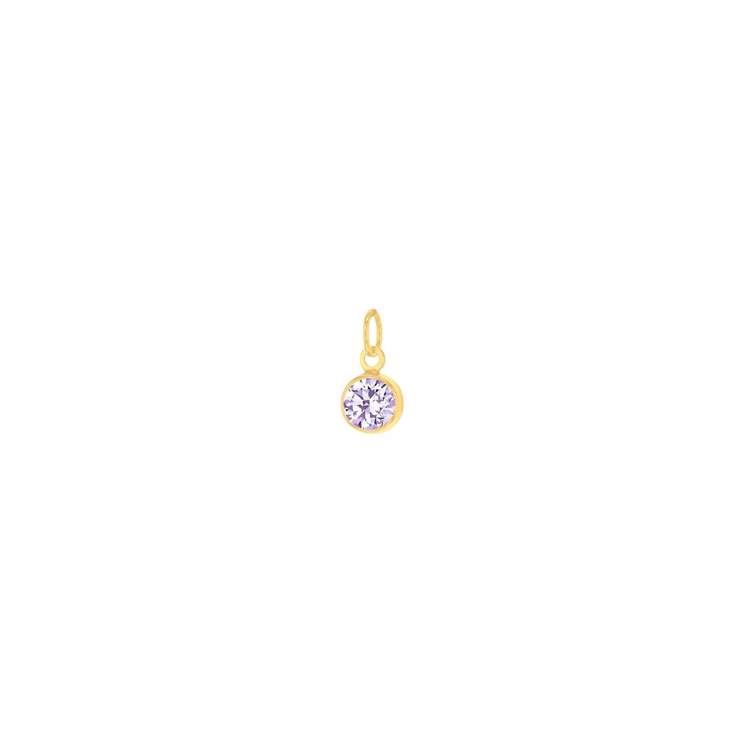 9ct Yellow Gold Mini 3.5mm Birthstone CZ Charm Pendant - RubyJade 