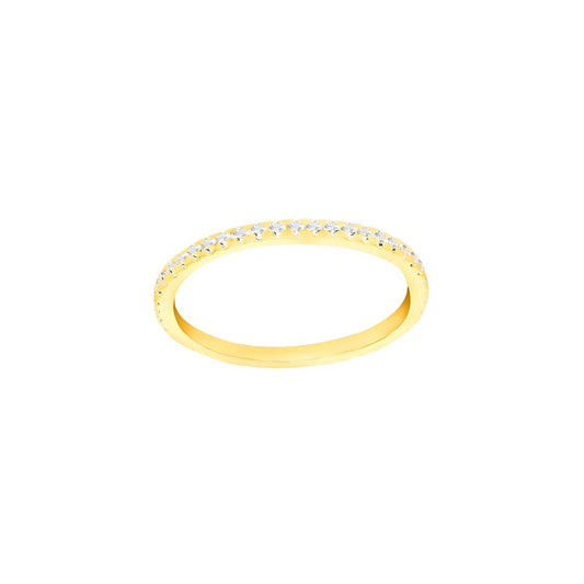 Sterling Silver Yellow Gold Plated White CZ Eternity Ring