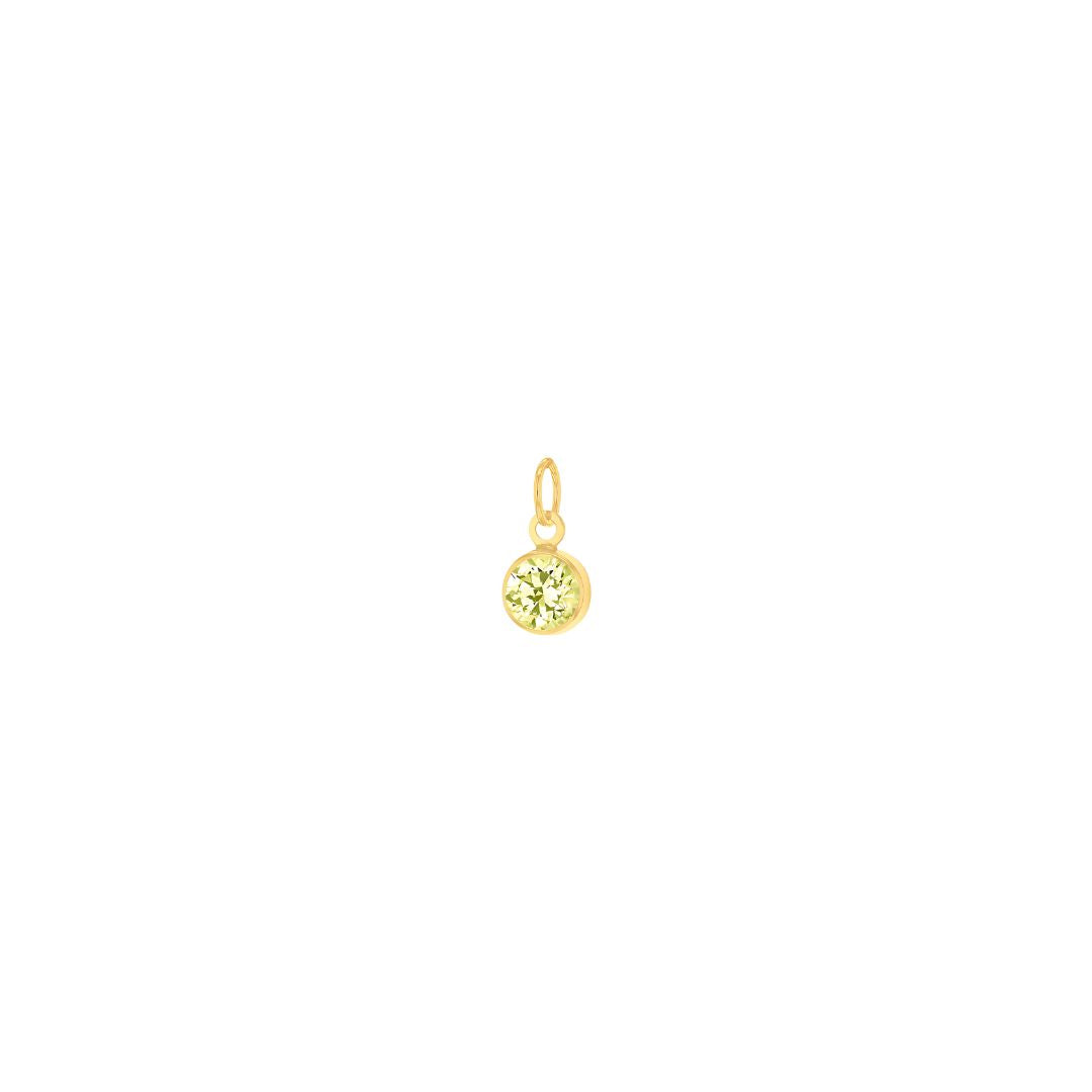 9ct Yellow Gold Mini 3.5mm Birthstone CZ Charm Pendant - RubyJade 