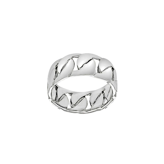 Sterling Silver 9mm Curb Chain Ring