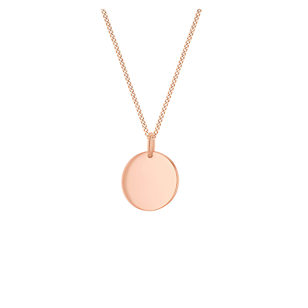 Rose Gold Plated Sterling Silver Round Engravable Pendant - RubyJade 