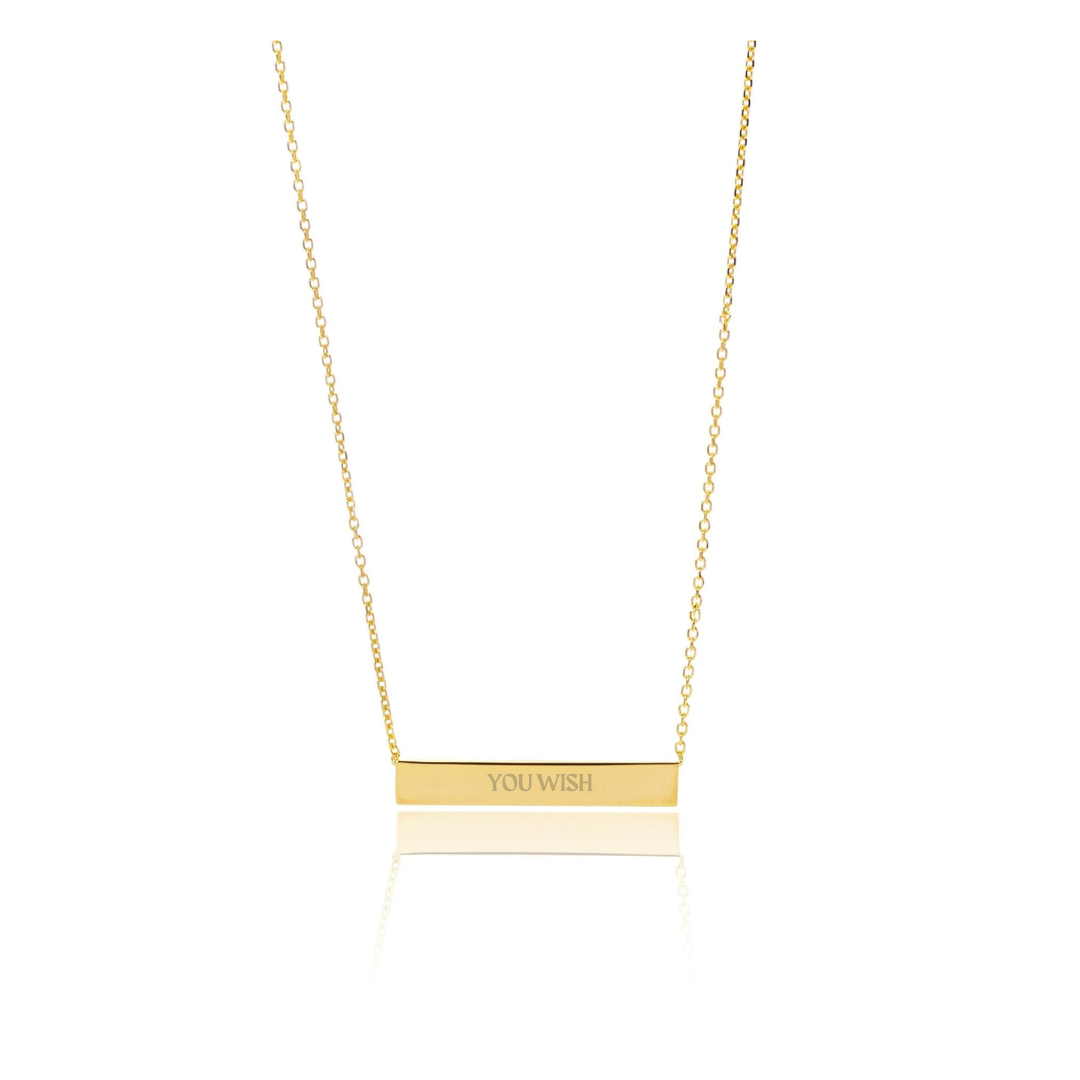 Engravable ID Horizontal Bar Necklace - RubyJade 