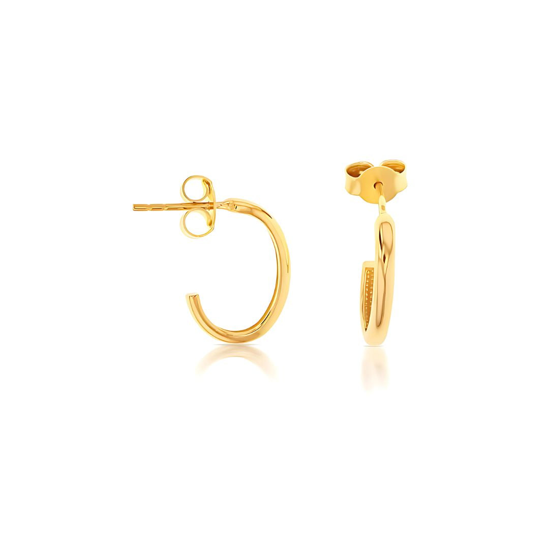 Gold Oval Hoop Stud Earrings - RubyJade 