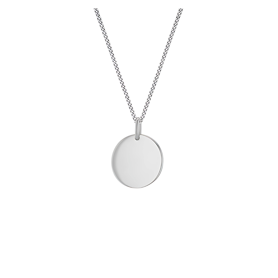 Silver Round Engravable Pendant - RubyJade 