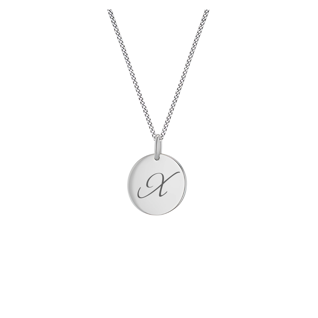 Silver Round Engravable Pendant - RubyJade 