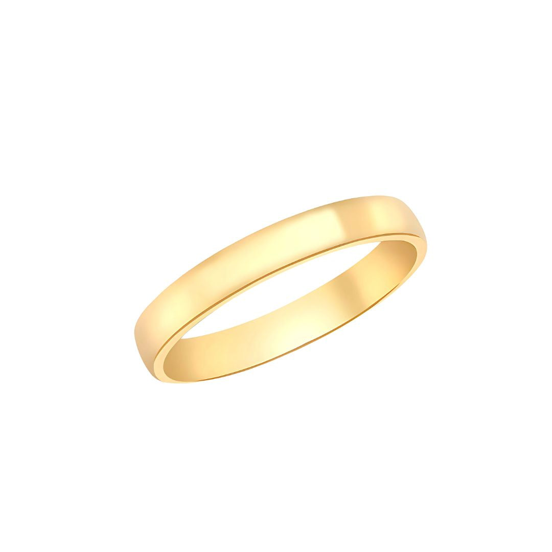 9ct Yellow Gold 3mm Plain Band Ring - RubyJade 