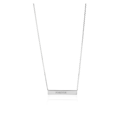 Engravable ID Horizontal Bar Necklace