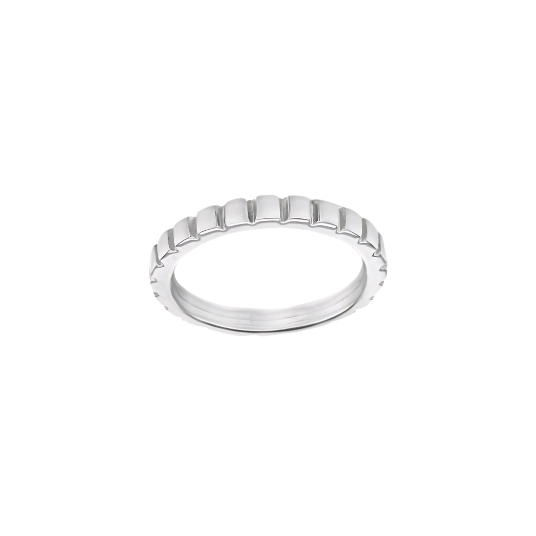 Silver 3mm Ribbed Band Stacking Ring