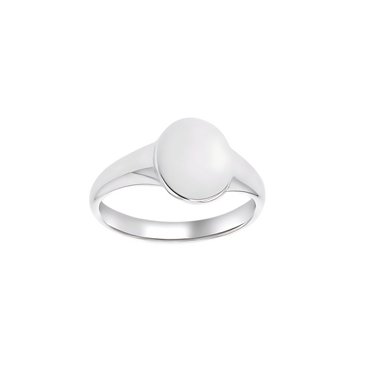 Sterling Silver Oval Signet Ring