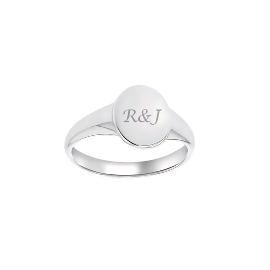 Sterling Silver Oval Signet Ring