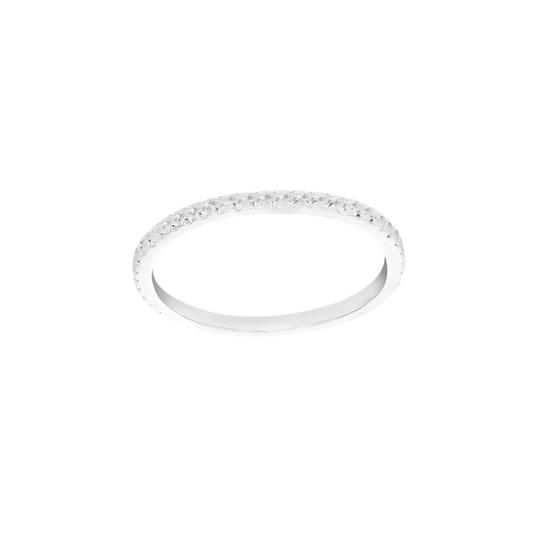 Sterling Silver Yellow Gold Plated White CZ Eternity Ring