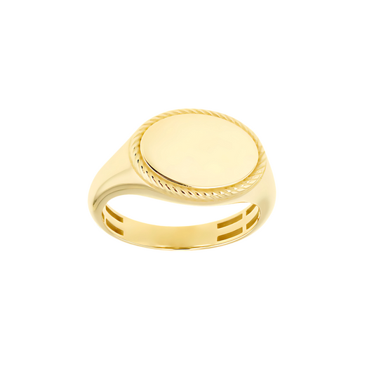 Gold Twisted Rope Signet Ring