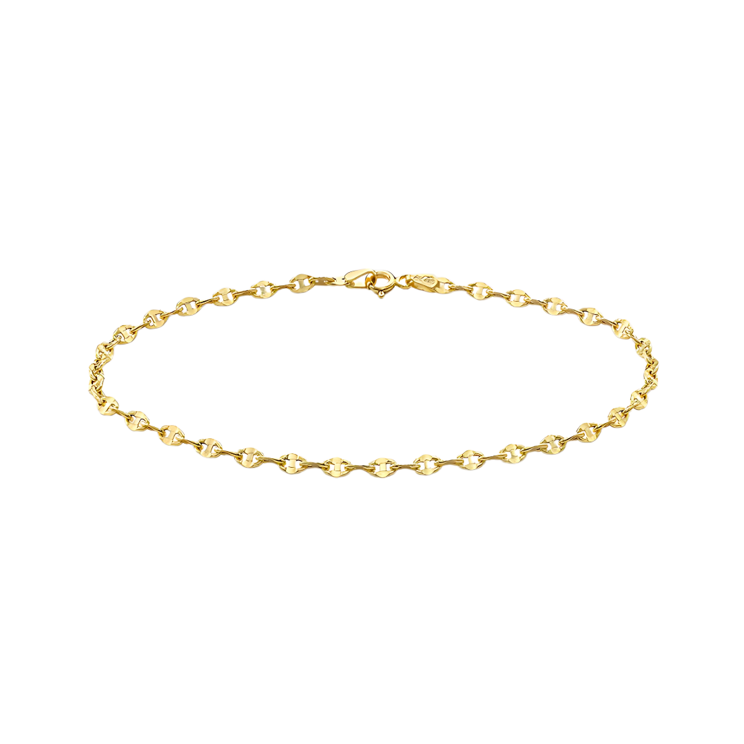 Gold 2.7mm Mariner Chain Anklet – 23cm