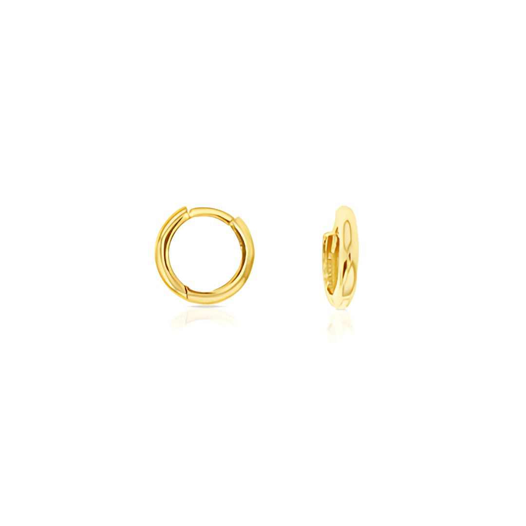 9 Carat Gold Mini Plain Huggie Earrings - RubyJade 