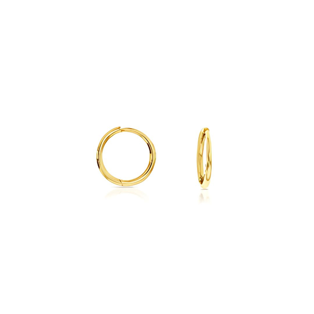 9 Carat Gold Plain Wire Huggie Earrings