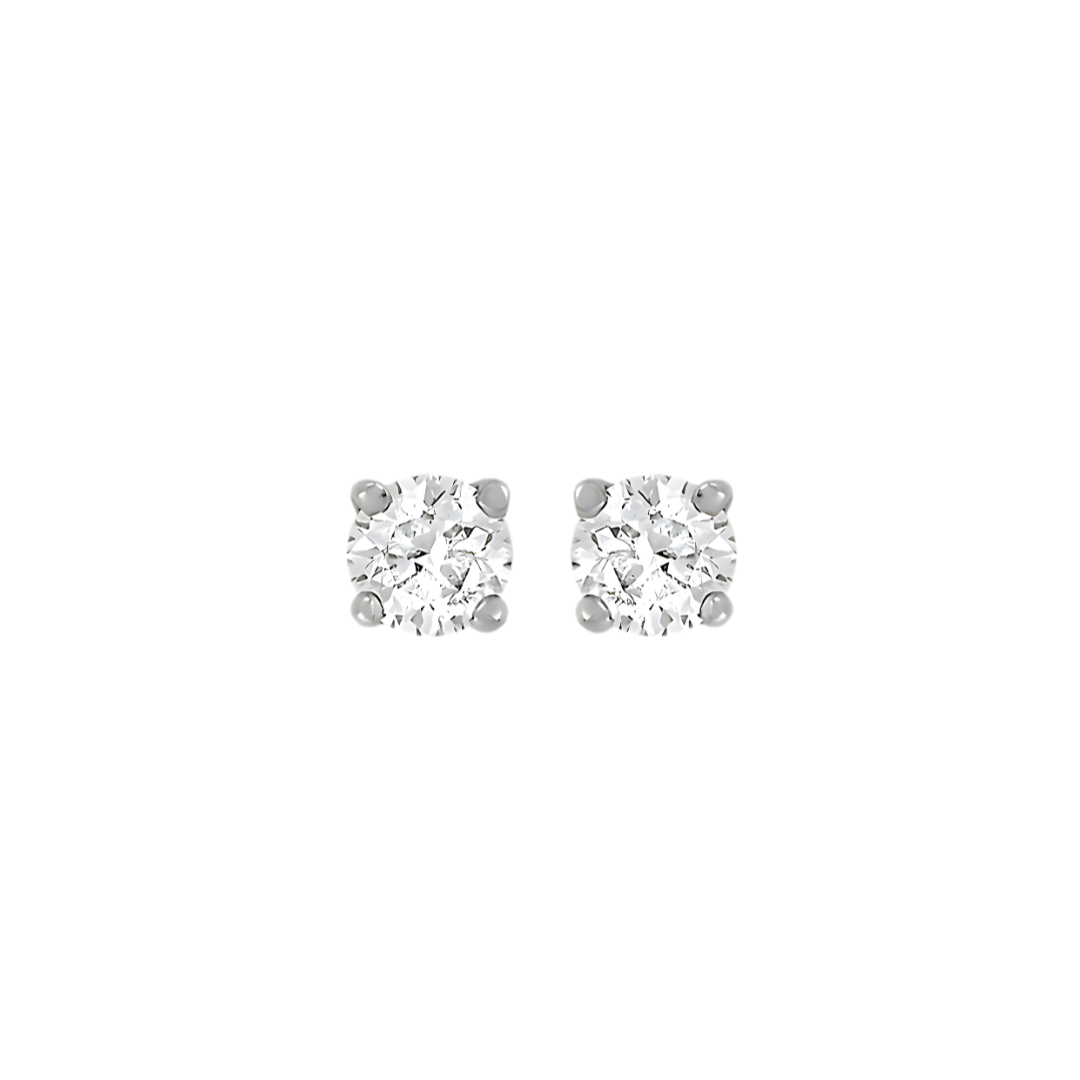 Sterling Silver 5mm Cubic Zirconia Stud Earrings - RubyJade 