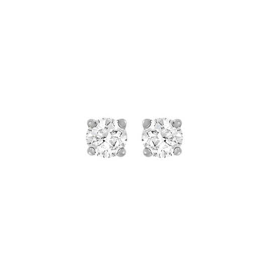 Sterling Silver 5mm Cubic Zirconia Stud Earrings