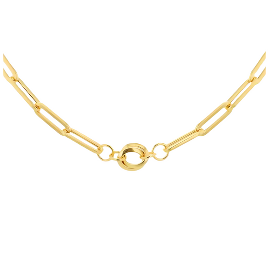 9ct Yellow Gold Knot and Paperlink Necklace