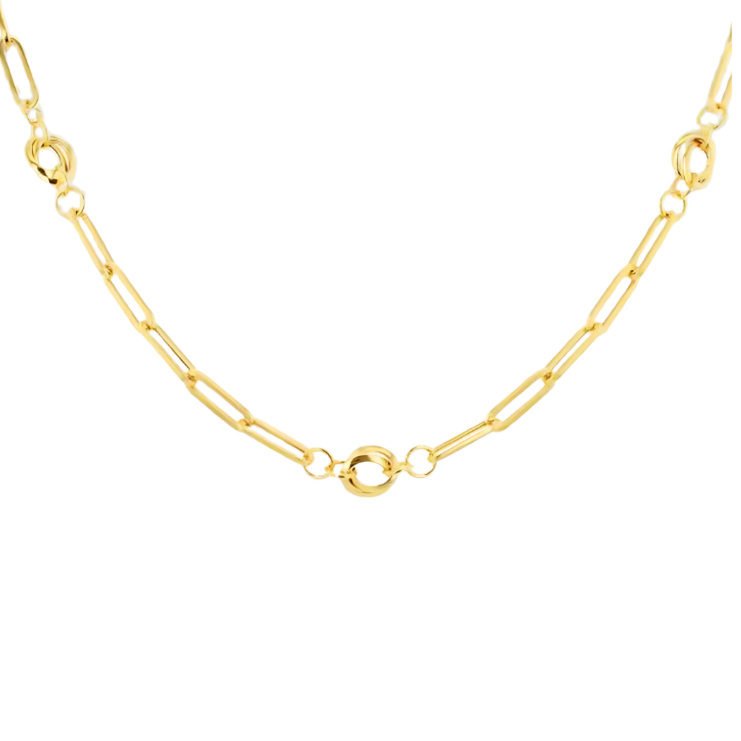 9ct Yellow Gold Knot and Paperlink Necklace