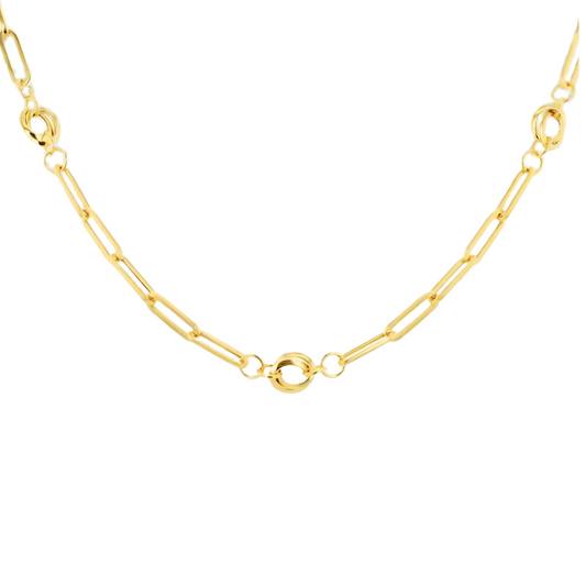 9ct Yellow Gold Knot and Paperlink Necklace