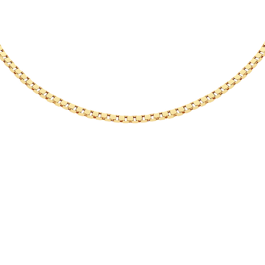 Sterling Silver Gold Plated Box Chain - 46cm