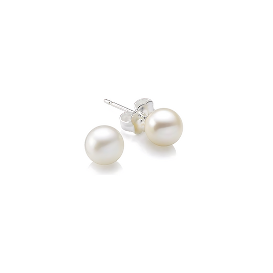 6mm Freshwater Pearl 925 Sterling Silver Earrings