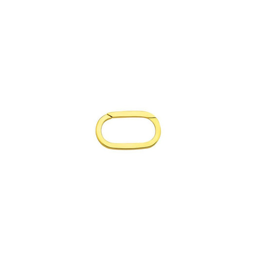 9 Carat Yellow Gold Flat Front Oval Hinged Enhancer Clip (W14.3mm x H8.6mm)