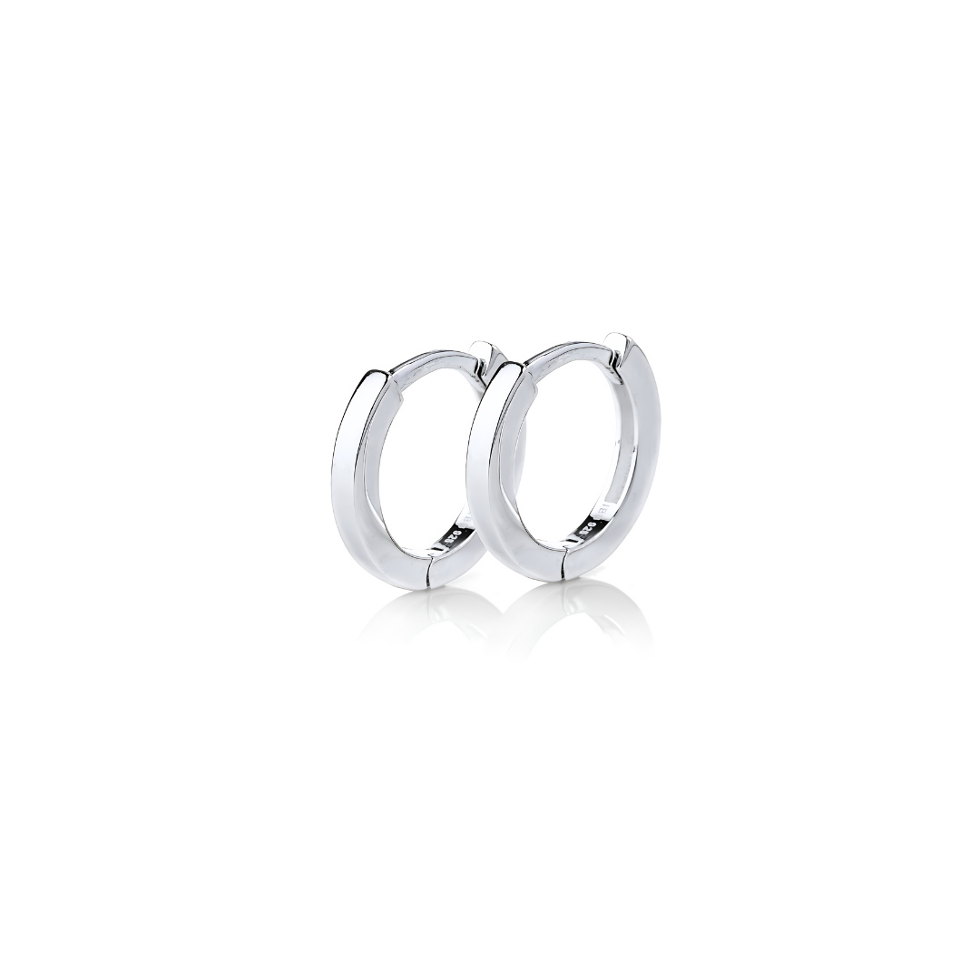 Sterling Silver Small Hoop Earrings 1.5mm x 12mm