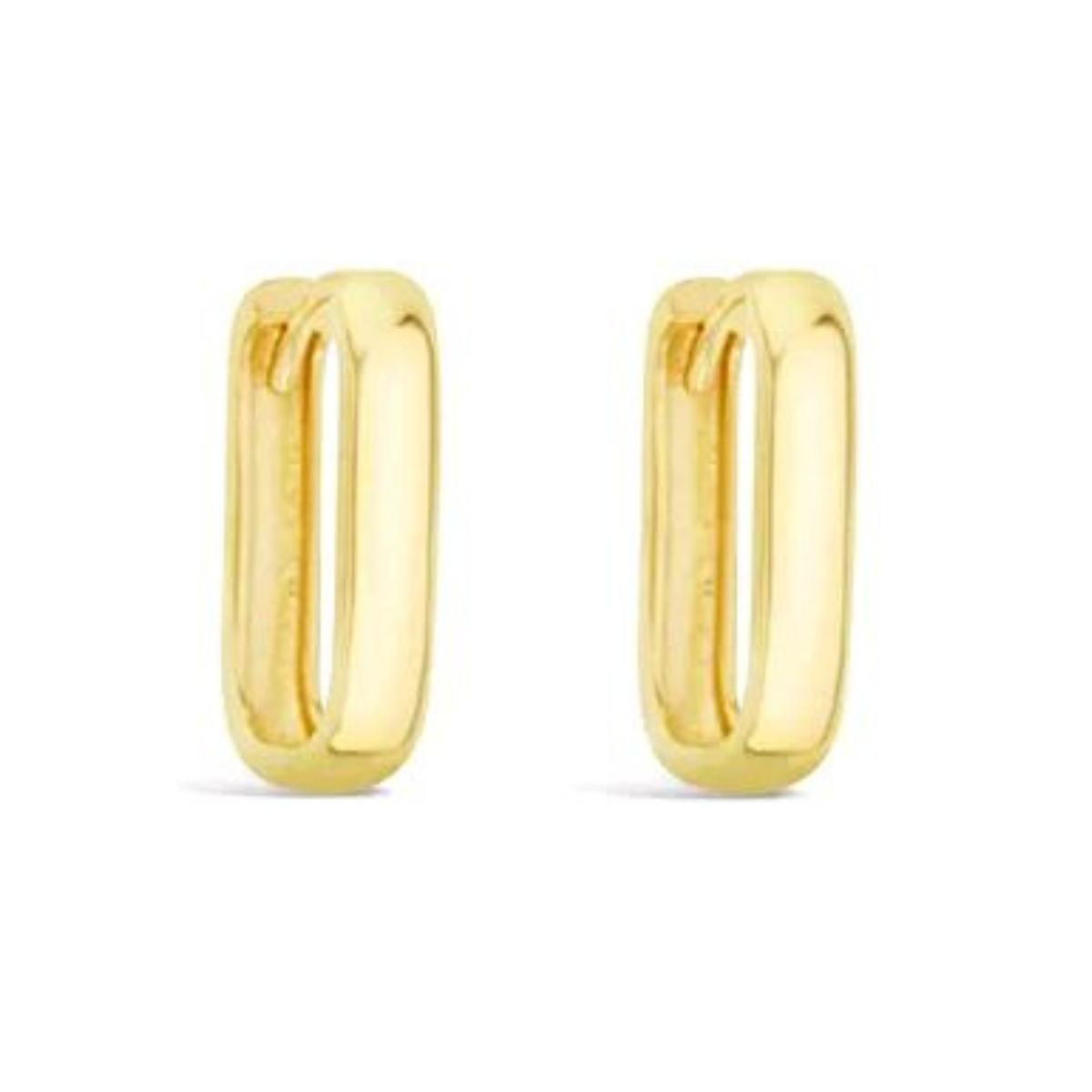 9 Carat Gold Paperclip Rounded Rectangle Huggie Earrings (12mm x 7mm)