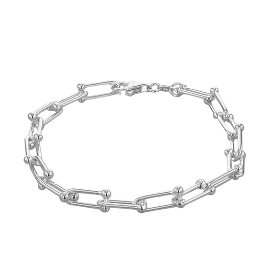 Sterling Silver Industrial Bracelet - Edgy Sophistication for Your Wrist