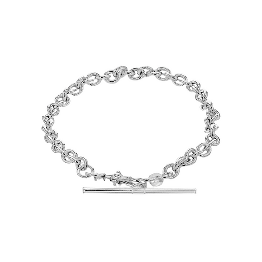 Sterling Silver T-Bar Belcher Chain Bracelet - Classic Elegance for Your Wrist