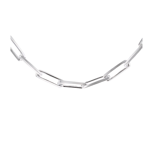 Sterling Silver Paper Chain Necklace (51cm) – Perfect for Layering