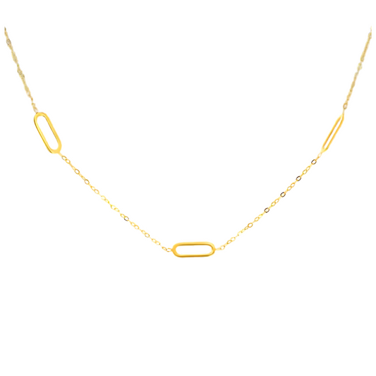 9ct Yellow Gold Three Paper Adjustable Chain Necklace - Elegance Defined