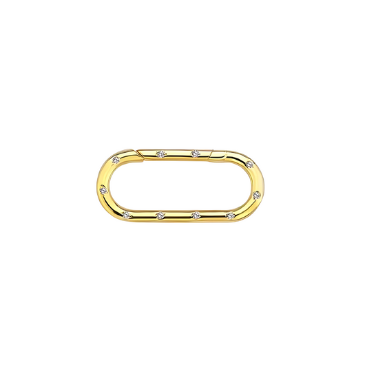 9ct Yellow Gold Cubic Zirconia Border Enhancer Clip - W18.6mm x H8mm