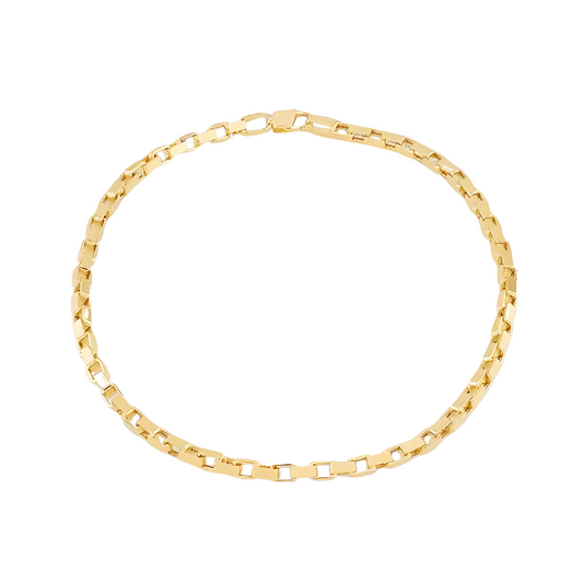 9ct Yellow Gold Square Paper Chain Bracelet - Timeless Elegance