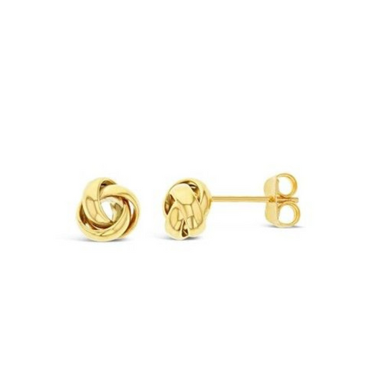 Elegant 9 Carat Yellow Gold French Knot 2 mm x 2 mm Earring Studs