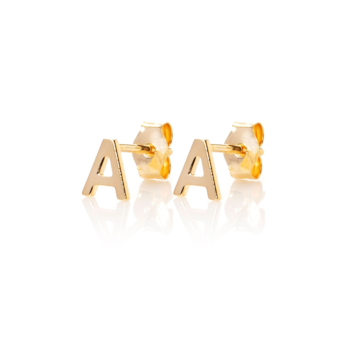Personalised 9 Carat Gold Initial Stud Earrings