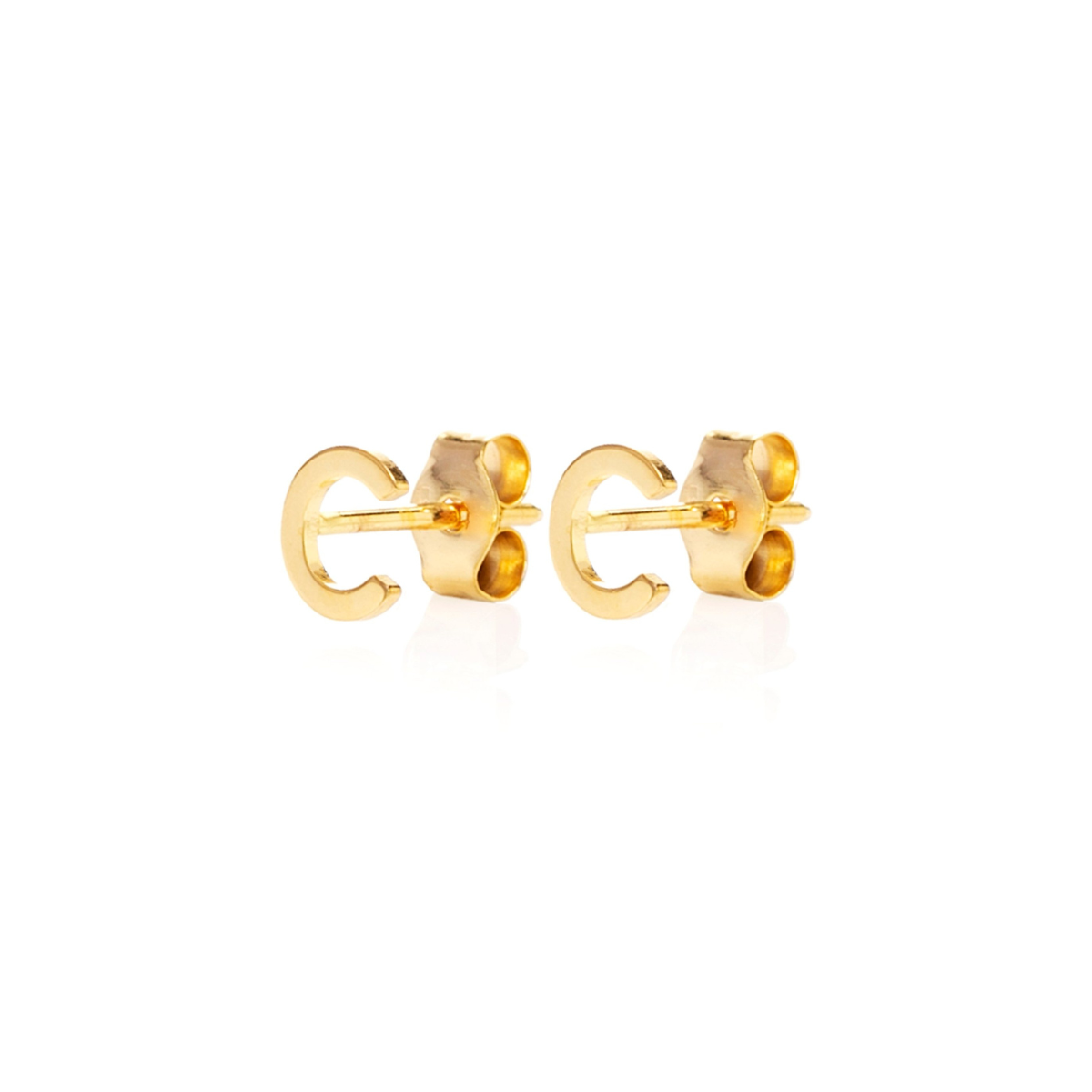 Personalised 9 Carat Gold Initial Stud Earrings
