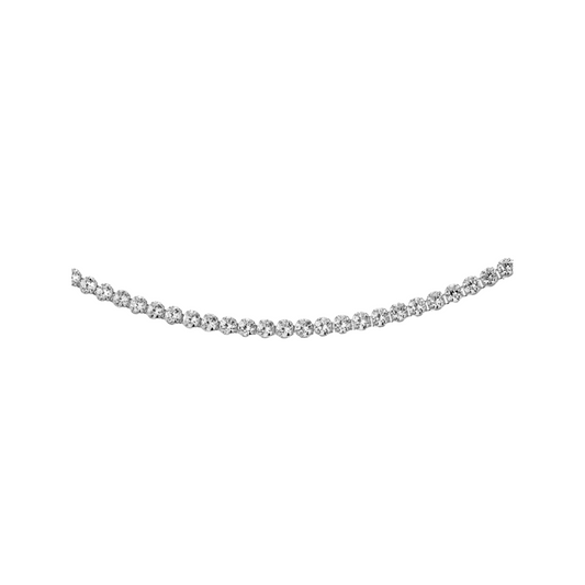 Sterling Silver Rhodium Plated CZ Tennis Necklace - Elegance and Sparkle in Every Step