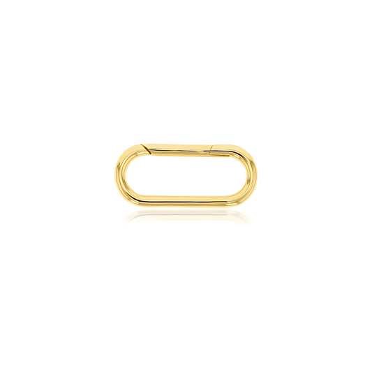 9ct Yellow Gold 19mm Plain Oval Connector